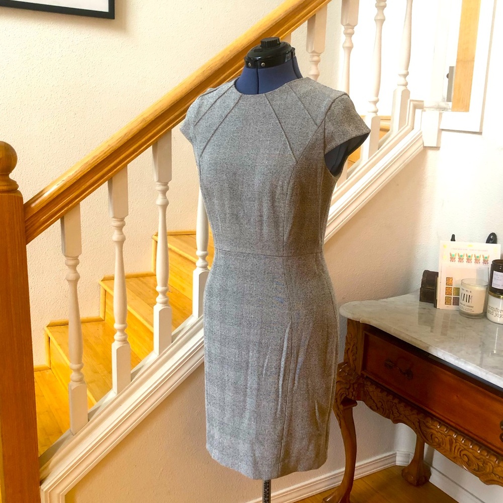 H&M Business Pencil Style MIDI Dress Grey Size W8